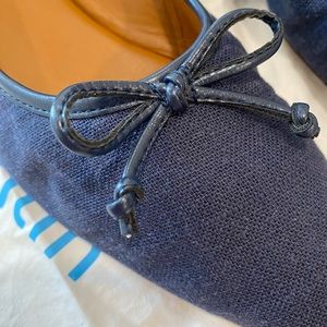 J. McLaughlin canvas and leather ballet flats